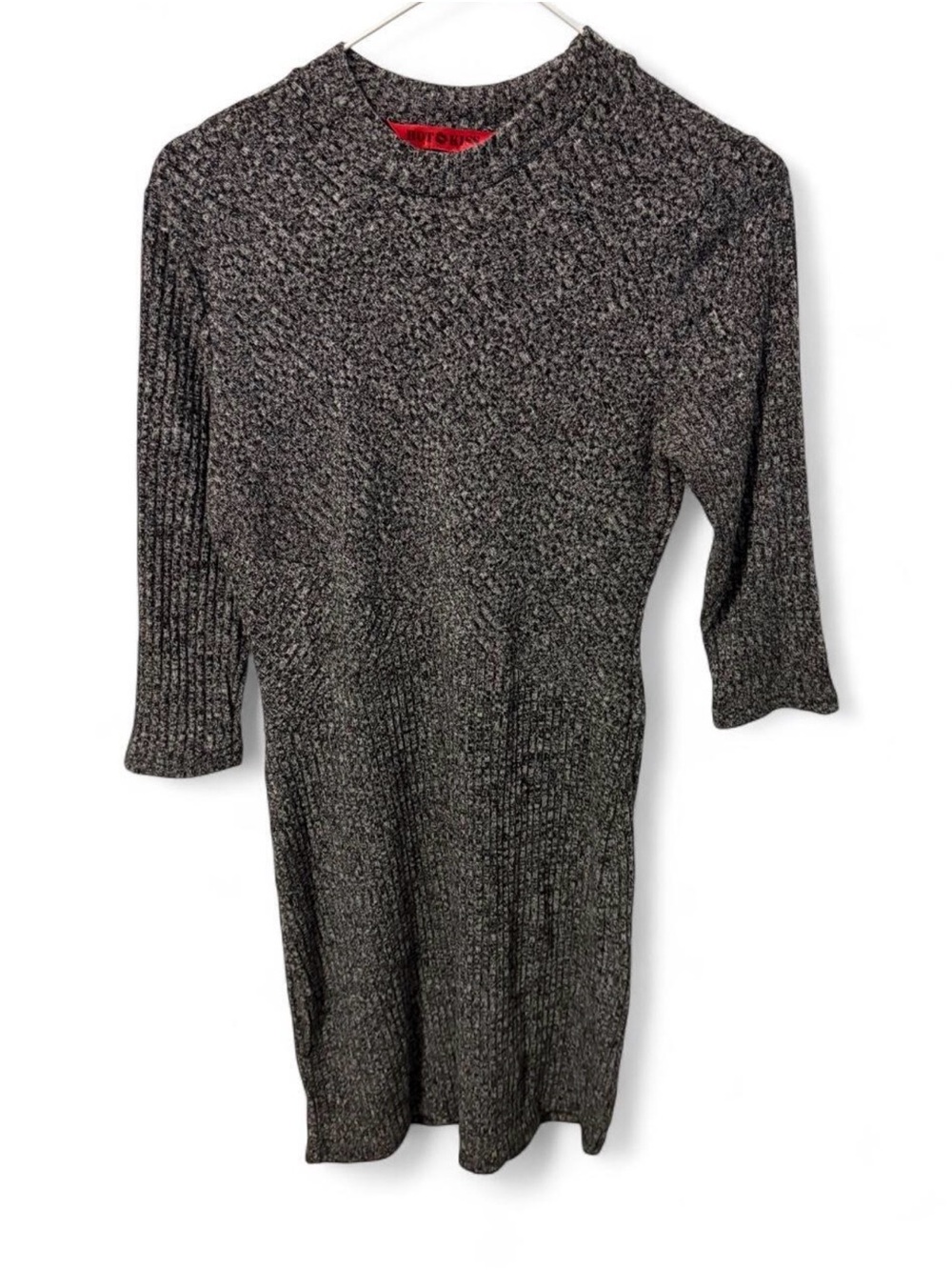 Hot Kiss Women's Charcoal Knit Mini Dress